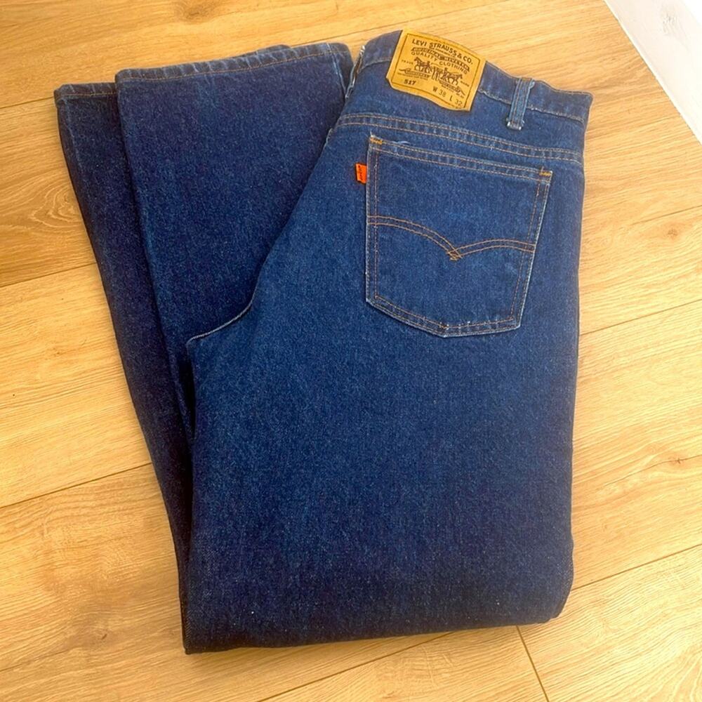 Vintage Levis size 38/32 orange label made in USA Levi's Men's Straight Jeans